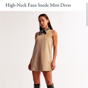 Abercrombie & Fitch Tan Faux Suede Mini Dress
